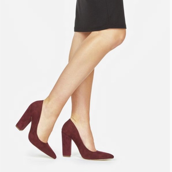 JustFab Shoes - JustFab burgundy Monic pointed toe heels
